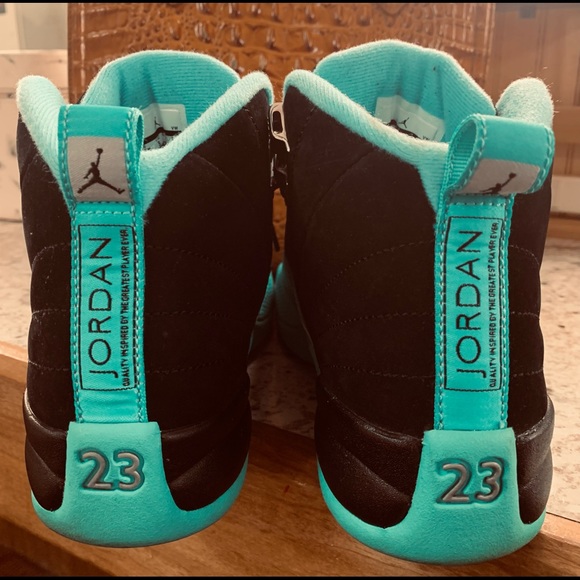 Jordan 12 Retro Hyper Jade (GS) Black and Teal - Picture 4 of 6